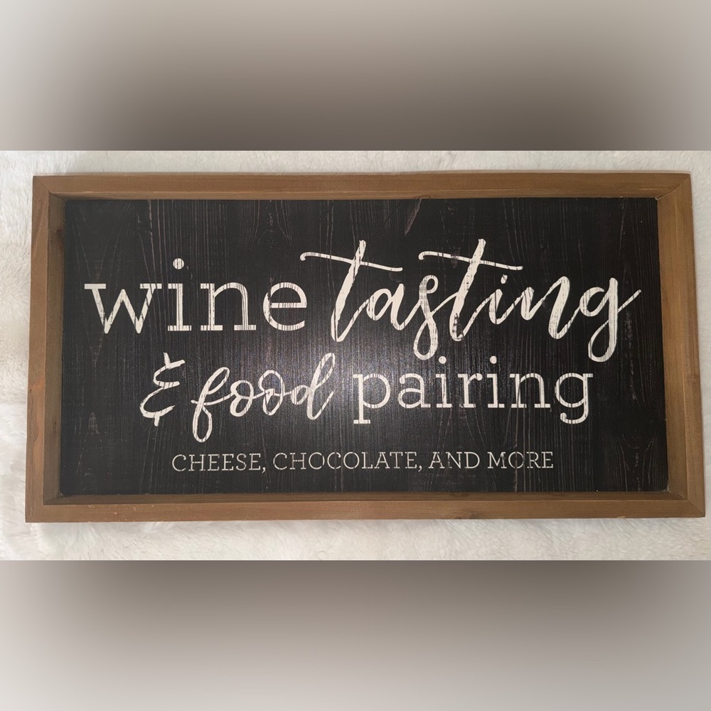 Rustic 'Wine Tasting & Food Pairing' Wall Sign -